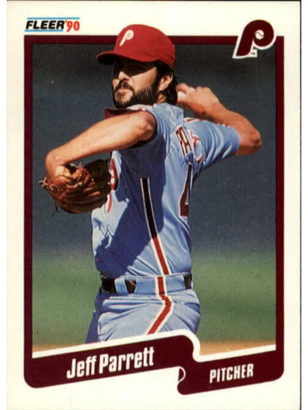 1990 Jeff Parrett Fleer Baseball Card #570
